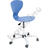 Flexi chair, swivel, with adjustable height, on wheels, blue