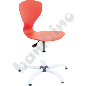Flexi chair, swivel, with adjustable height, red