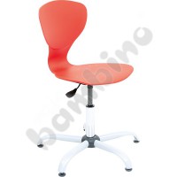 Flexi chair, swivel, with adjustable height, red