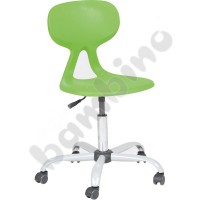 Colores chair, swivel, with adjustable height, on wheels, green