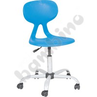 Colores chair, swivel, with adjustable height, on wheels, turquoise