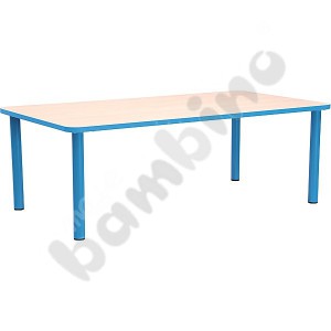 Rectangular Bambino table 40 cm with light blue edge
