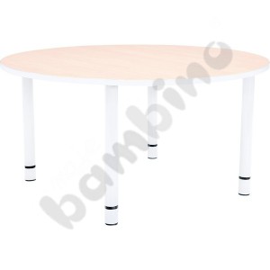 Circular Bambino table 46 cm with white edge