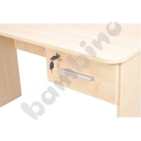 Vigo desk with rounded edges, with 1 drawer - maple