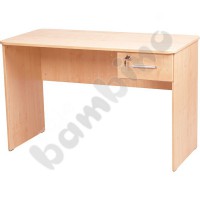 Vigo desk with rounded edges, with 1 drawer - beech