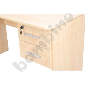 Vigo desk with rounded edges, with 2 drawers - maple