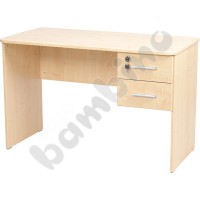 Vigo desk with rounded edges, with 2 drawers - maple
