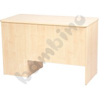 Vigo desk with rounded edges, with cabinet - maple