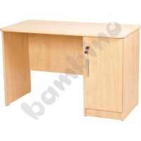 Vigo desk with rounded edges, with cabinet - maple