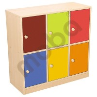 Colorful doors for bookshelves red