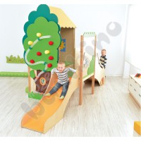 Tree house with slide