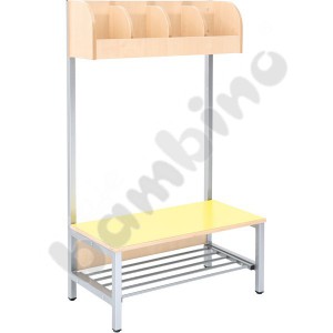 Flexi narrow cloakroom with frame 4, yellow