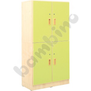 High cabinet with lime doors and locks