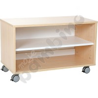 Quadro - S cabinet with 1 shelf on wheels