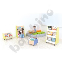 Quadro - doublesided library stand - lime