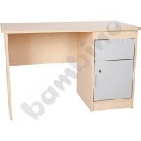 Quadro - desk with drawer and cabinet - grey