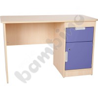 Quadro - desk with drawer and cabinet - blue