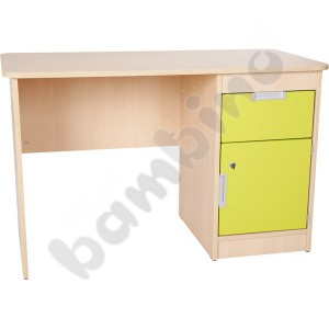 Quadro - desk with drawer and cabinet - lime