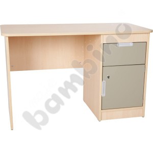 Quadro - desk with drawer and cabinet - beige