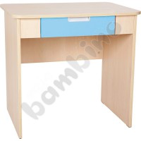 Quadro - desk with wide drawer - light blue