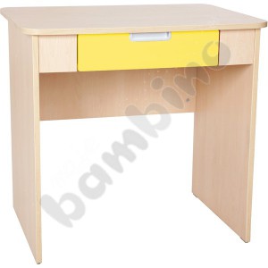 Quadro - desk with wide drawer - yellow