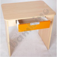 Quadro - desk with wide drawer - orange
