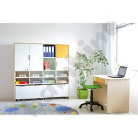 Quadro - desk with wide drawer - orange