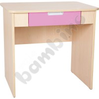 Quadro - desk with wide drawer - light pink