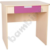 Quadro - desk with wide drawer - pink
