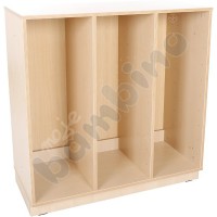 L cabinet for plastic containers with plinth - 3 rows