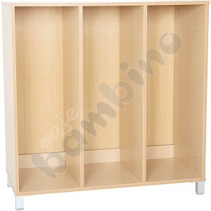 L cabinet for plastic containers with legs - 3 rows