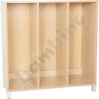 L cabinet for plastic containers with legs - 3 rows
