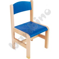 Wooden chair blue with felt pads size 1