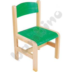 Wooden chair green with felt pads size 1