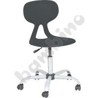 Colores chair, swivel, with adjustable height, on wheels, grey