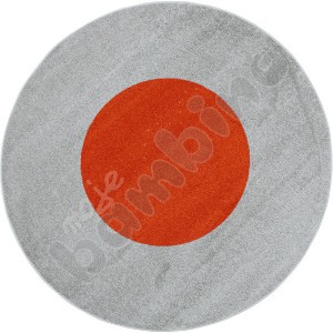 Round carpet dia. 2 m - grey-orange