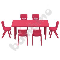 Dumi rectangle table red