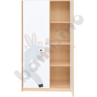 Large wardrobe with applique for furniture set Farm