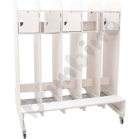 Doublesided cloakroom on wheels 2x5 - bleached plywood