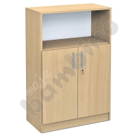 Medium bookcase with cabinet maple