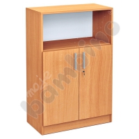 Medium bookcase with cabinet beech