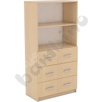 Cabinet with 3 drawers and 1 shelf maple