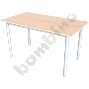 Straight table in a beech tone