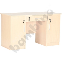 Vigo desk with 2 cabinets and drawer - maple