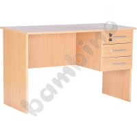 Vigo desk with 3 drawers - beech