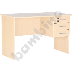 Vigo desk with 3 drawers - maple