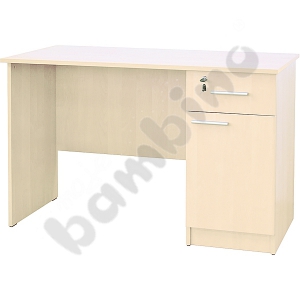 Vigo desk with cabinet and drawer - maple