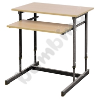 Computer desk NEO 1R, single, with adjustable height 3-7 - black