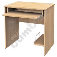 Computer desk STANDARD with shelf for computer and keyboard tray - maple