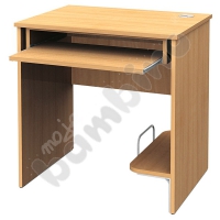Computer desk STANDARD with shelf for computer and keyboard tray - beech